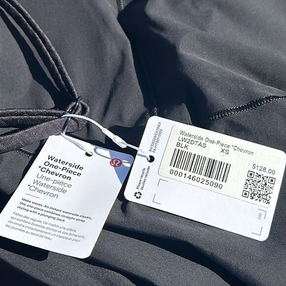 Lululemon Waterside Chevron One-Piece Swimsuit‎ B/C Cup Black XS NWT - Picture 7 of 8